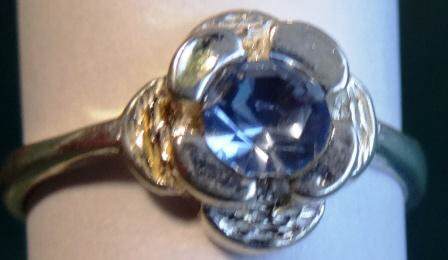 Ring Silber 925 Blume mit blauem Stein Nr. 51