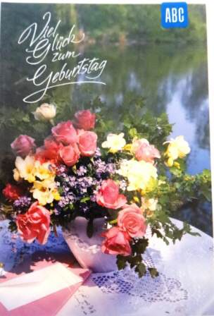 Karte Viel Glück zum Geburtstag Blumenstrauss in V
